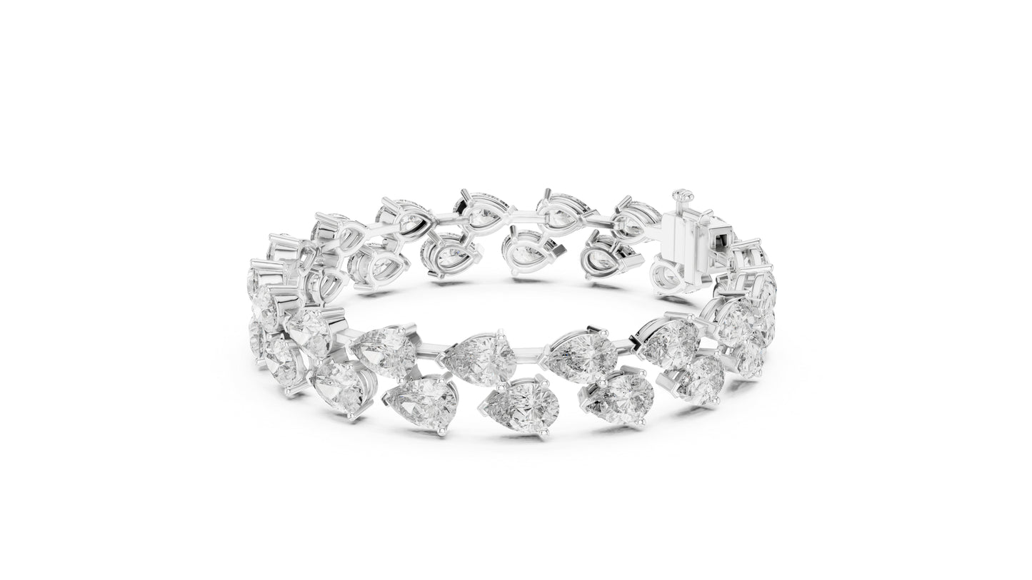 Women’s Wedding Pear Cut Lab-Grown Diamond Bracelet in 18K Yellow Gold – Pure Carat