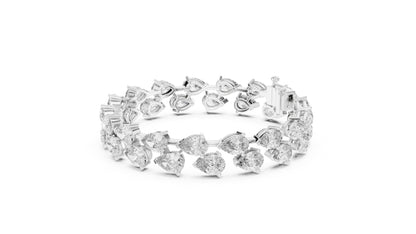 Women’s Wedding Pear Cut Lab-Grown Diamond Bracelet in 18K Yellow Gold – Pure Carat