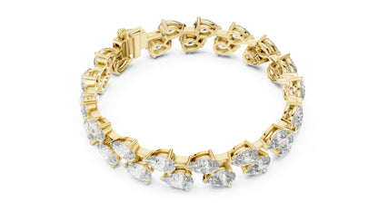 Women’s Wedding Pear Cut Lab-Grown Diamond Bracelet in 18K Yellow Gold – Pure Carat