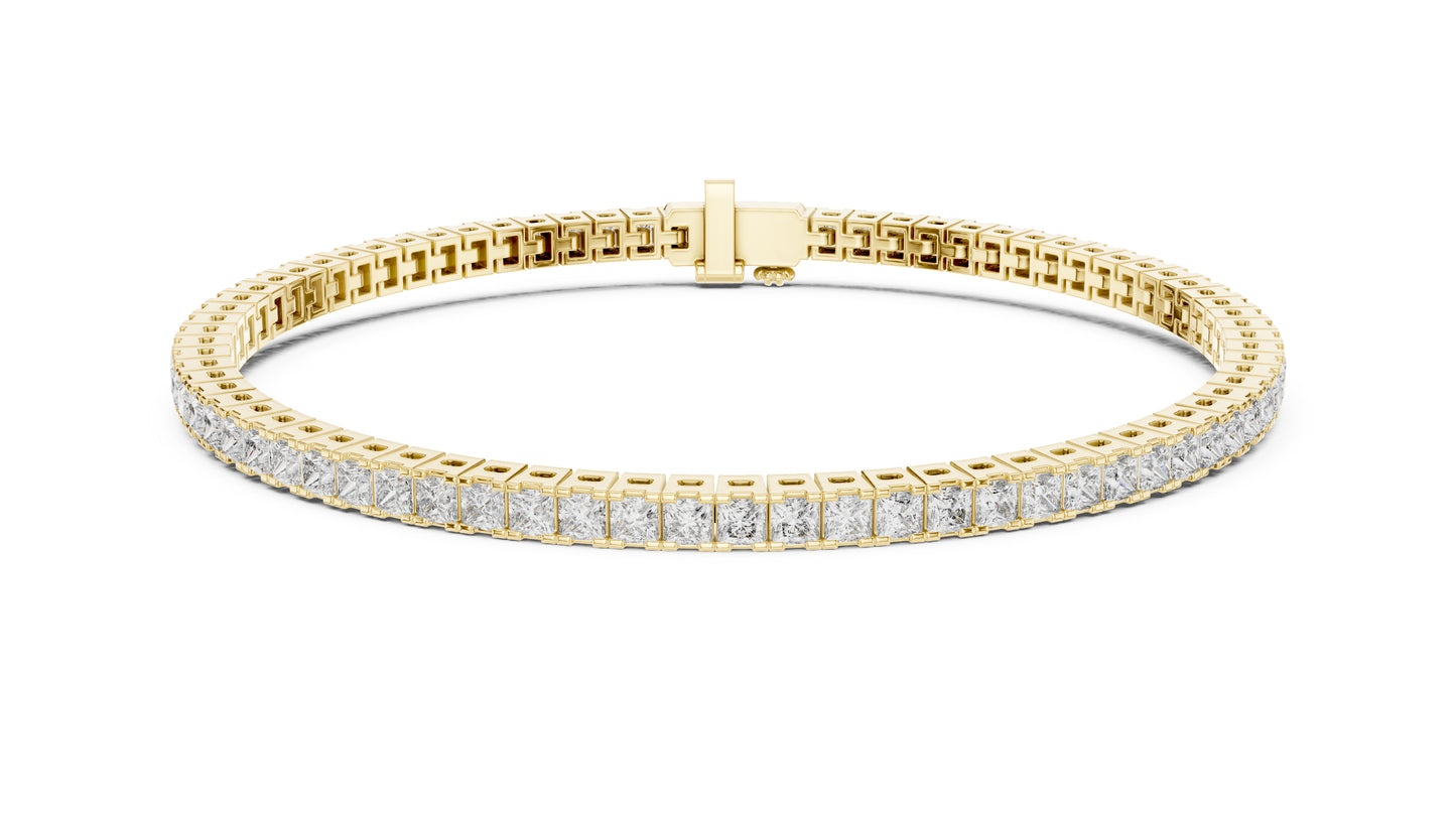 14K Rose Gold Princess Cut Lab-Grown Diamond Bracelet for Women – Office Wear - Pure Carat