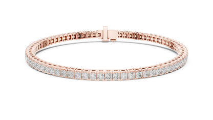 14K Rose Gold Princess Cut Lab-Grown Diamond Bracelet for Women – Office Wear - Pure Carat