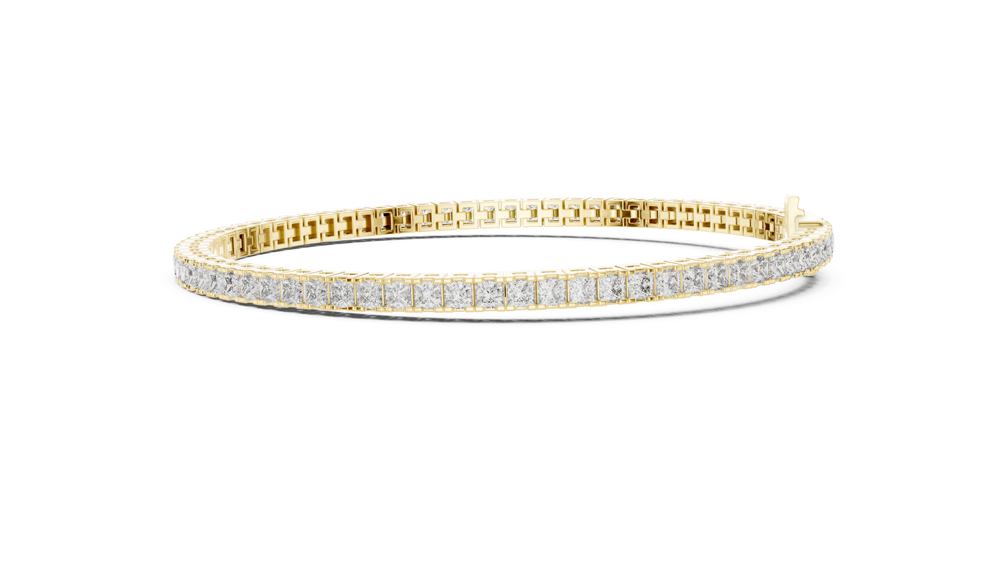 14K Rose Gold Princess Cut Lab-Grown Diamond Bracelet for Women – Office Wear - Pure Carat