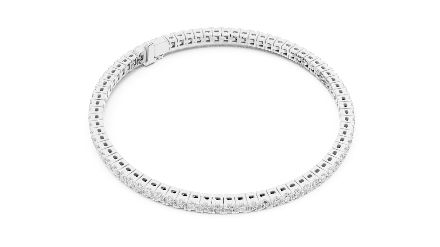 14K Rose Gold Princess Cut Lab-Grown Diamond Bracelet for Women – Office Wear - Pure Carat