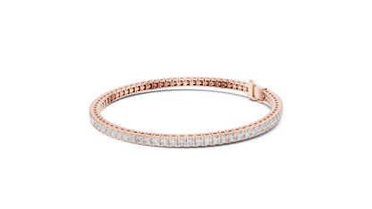 14K Rose Gold Princess Cut Lab-Grown Diamond Bracelet for Women – Office Wear - Pure Carat