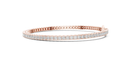 14K Rose Gold Princess Cut Lab-Grown Diamond Bracelet for Women – Office Wear - Pure Carat
