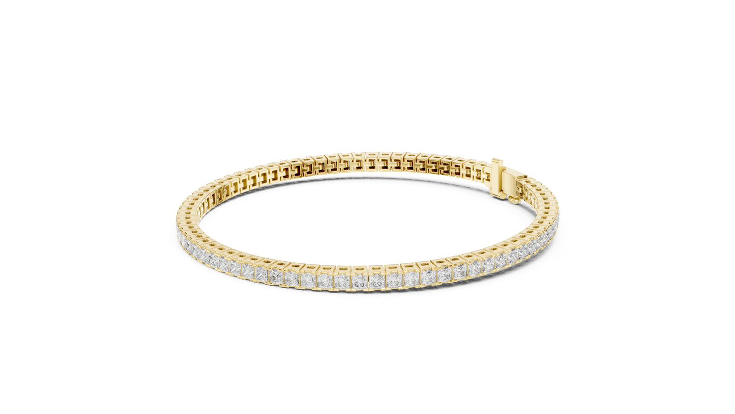 14K Rose Gold Princess Cut Lab-Grown Diamond Bracelet for Women – Office Wear - Pure Carat