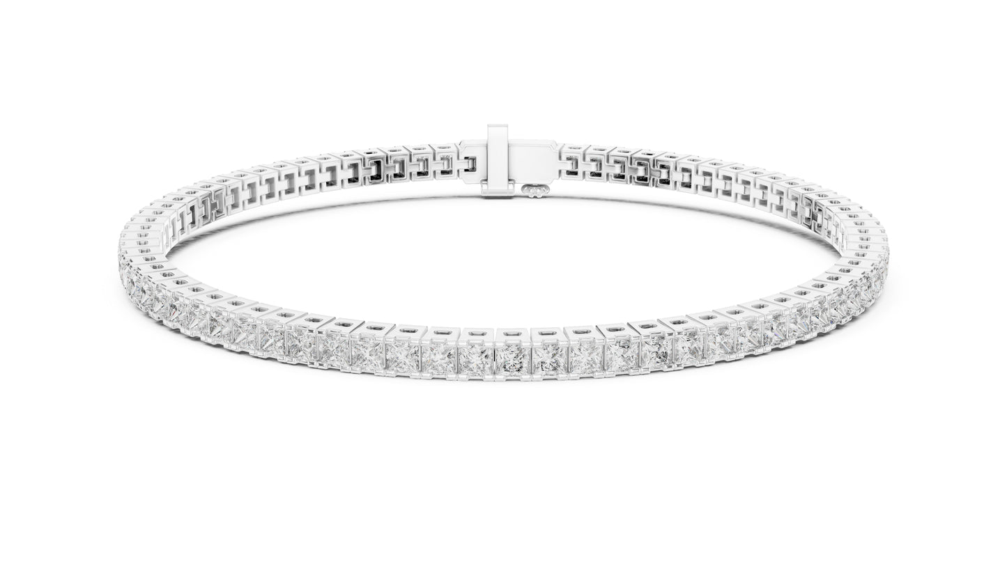 14K Rose Gold Princess Cut Lab-Grown Diamond Bracelet for Women – Office Wear - Pure Carat