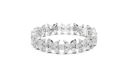 Marquise & Round Lab-Grown Diamond Bracelet in 18K White Gold for Women – Pure Carat