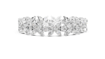 Marquise & Round Lab-Grown Diamond Bracelet in 18K White Gold for Women – Pure Carat