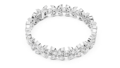 Marquise & Round Lab-Grown Diamond Bracelet in 18K White Gold for Women – Pure Carat