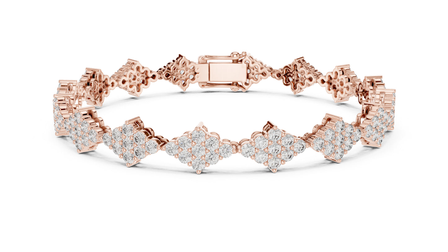 14k White Gold Round Lab-Grown Diamond Anniversary Bracelet for Women | Pure Carat