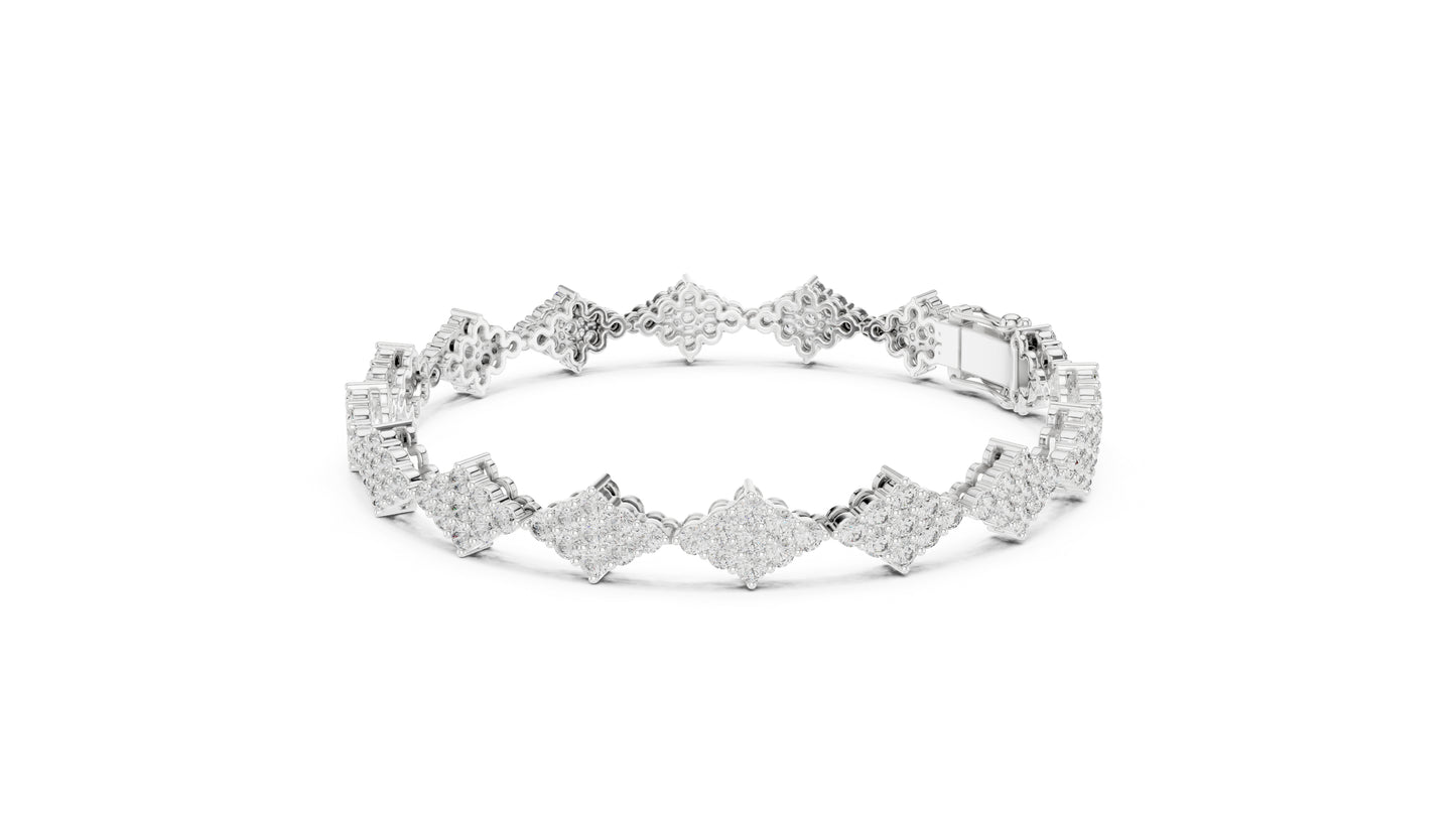 14k White Gold Round Lab-Grown Diamond Anniversary Bracelet for Women | Pure Carat