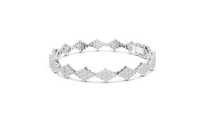 14k White Gold Round Lab-Grown Diamond Anniversary Bracelet for Women | Pure Carat