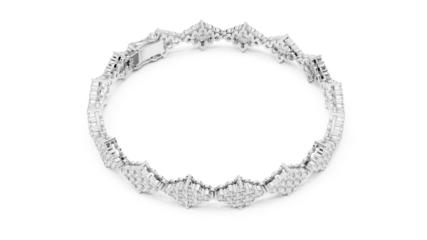 14k White Gold Round Lab-Grown Diamond Anniversary Bracelet for Women | Pure Carat