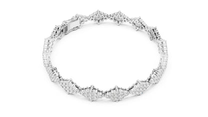 14k White Gold Round Lab-Grown Diamond Anniversary Bracelet for Women | Pure Carat