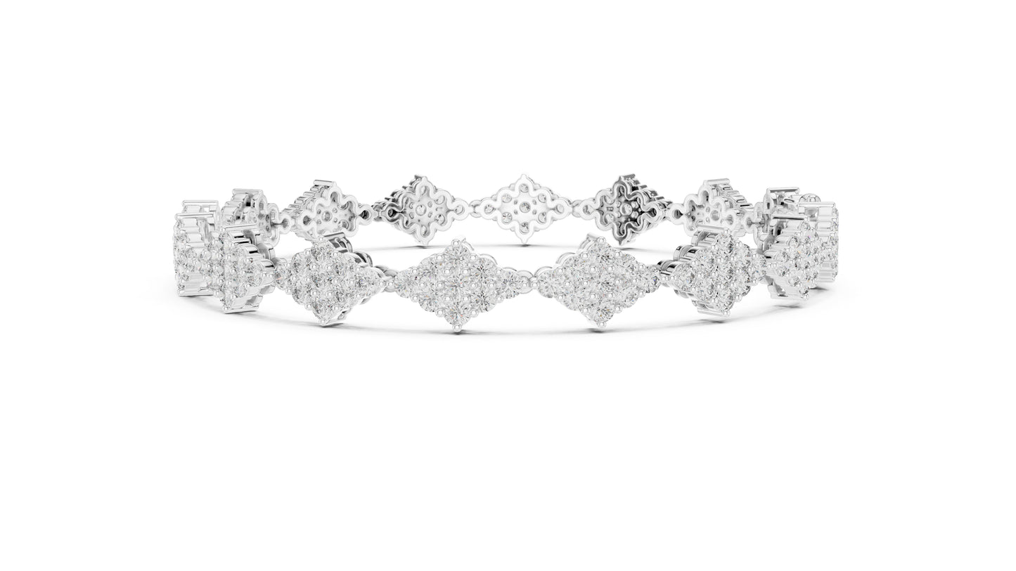 14k White Gold Round Lab-Grown Diamond Anniversary Bracelet for Women | Pure Carat