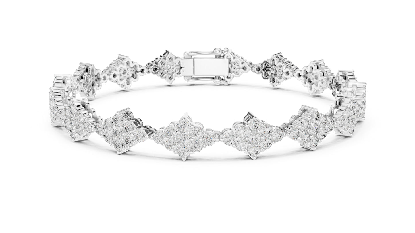 14k White Gold Round Lab-Grown Diamond Anniversary Bracelet for Women | Pure Carat