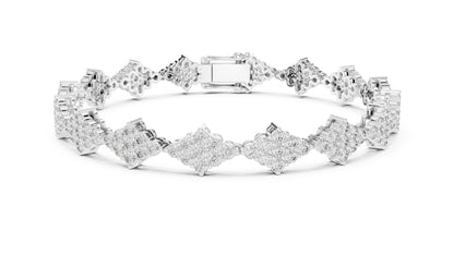 14k White Gold Round Lab-Grown Diamond Anniversary Bracelet for Women | Pure Carat