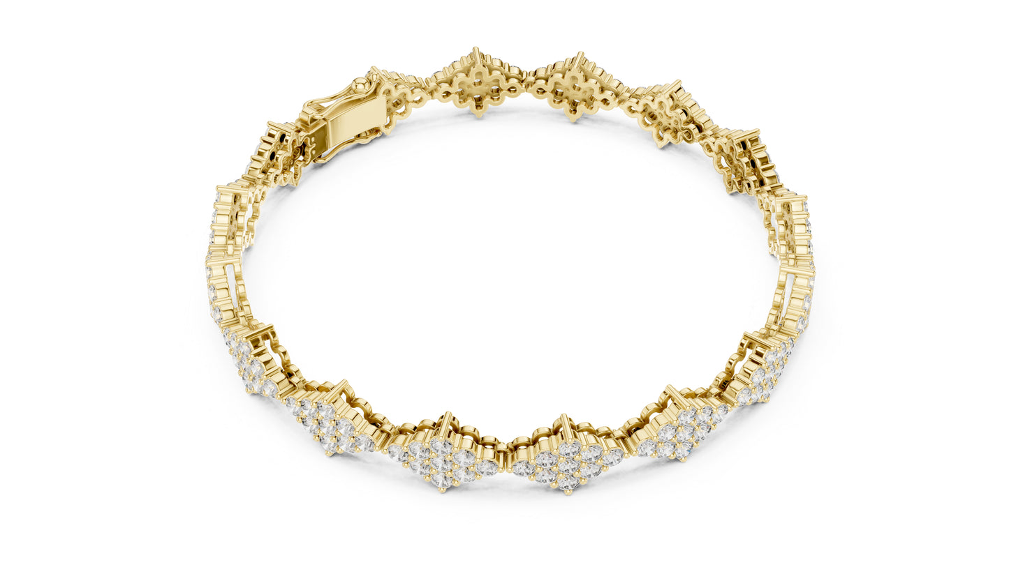 14k White Gold Round Lab-Grown Diamond Anniversary Bracelet for Women | Pure Carat