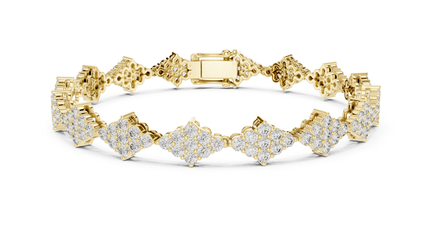 14k White Gold Round Lab-Grown Diamond Anniversary Bracelet for Women | Pure Carat