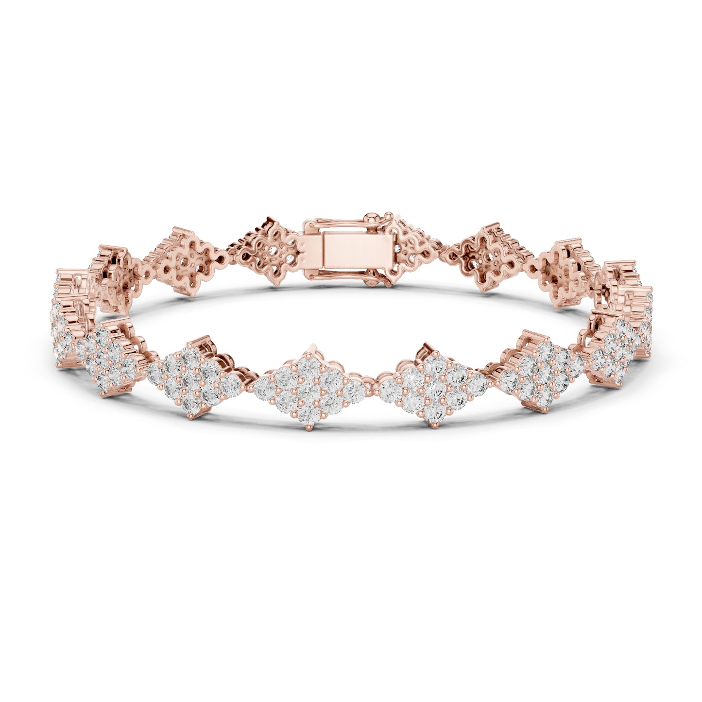 14k White Gold Round Lab-Grown Diamond Anniversary Bracelet for Women | Pure Carat