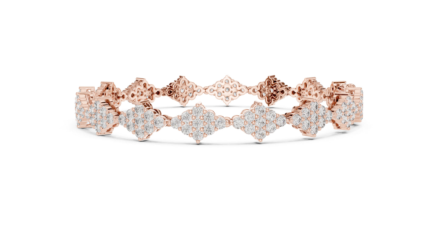 14k White Gold Round Lab-Grown Diamond Anniversary Bracelet for Women | Pure Carat