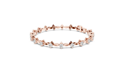 18k Yellow Gold Round Lab-Grown Diamond Party Wear Bracelet for Women | Pure Carat