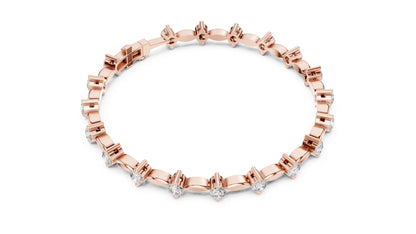 18k Yellow Gold Round Lab-Grown Diamond Party Wear Bracelet for Women | Pure Carat