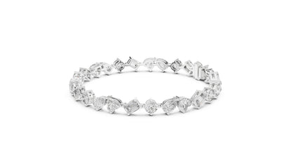 14k White Gold Heart Emerald Pear Lab-Grown Diamond Engagement Bracelet | Pure Carat