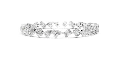 14k White Gold Heart Emerald Pear Lab-Grown Diamond Engagement Bracelet | Pure Carat