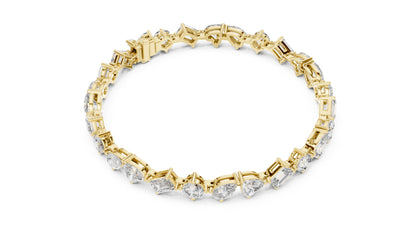 14k White Gold Heart Emerald Pear Lab-Grown Diamond Engagement Bracelet | Pure Carat