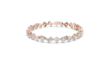 14k White Gold Heart Emerald Pear Lab-Grown Diamond Engagement Bracelet | Pure Carat