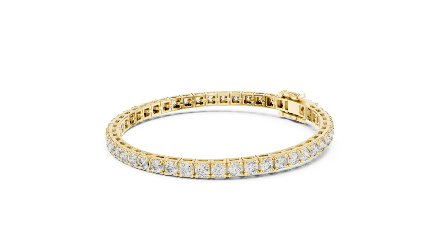 14k Yellow Gold Round Lab-Grown Diamond Office Wear Bracelet for Women | Pure Carat