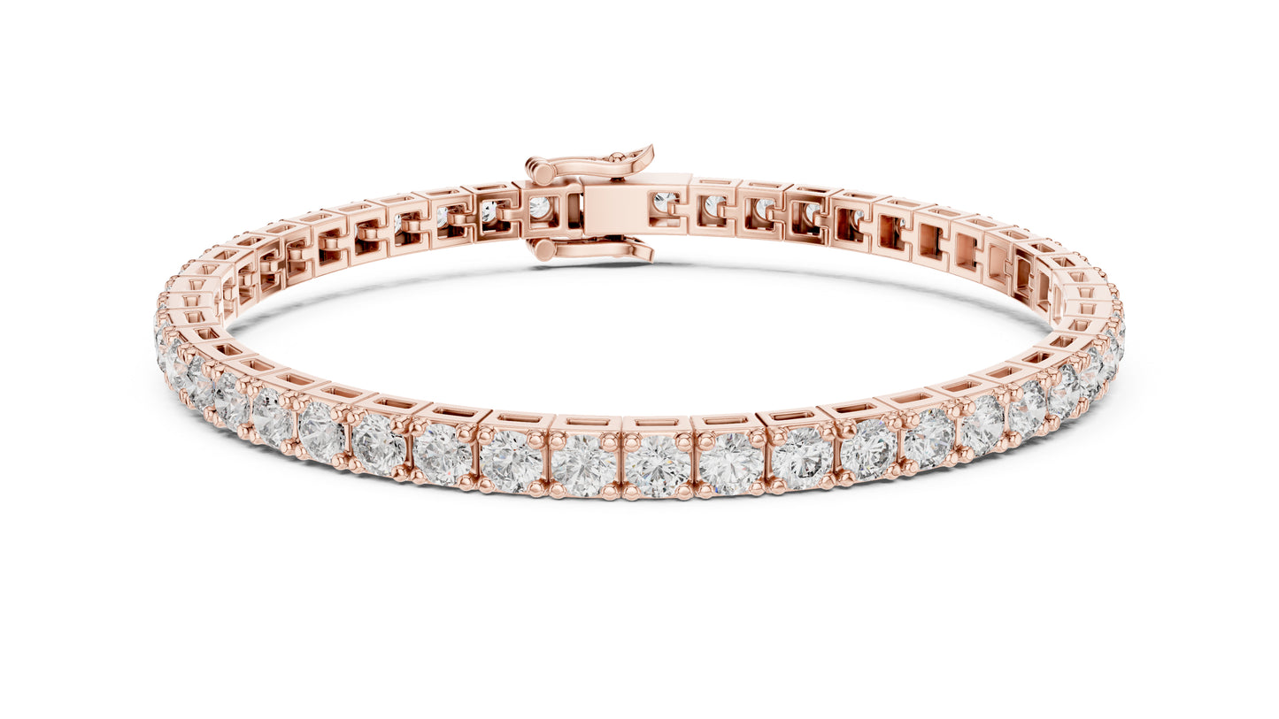 14k Yellow Gold Round Lab-Grown Diamond Office Wear Bracelet for Women | Pure Carat