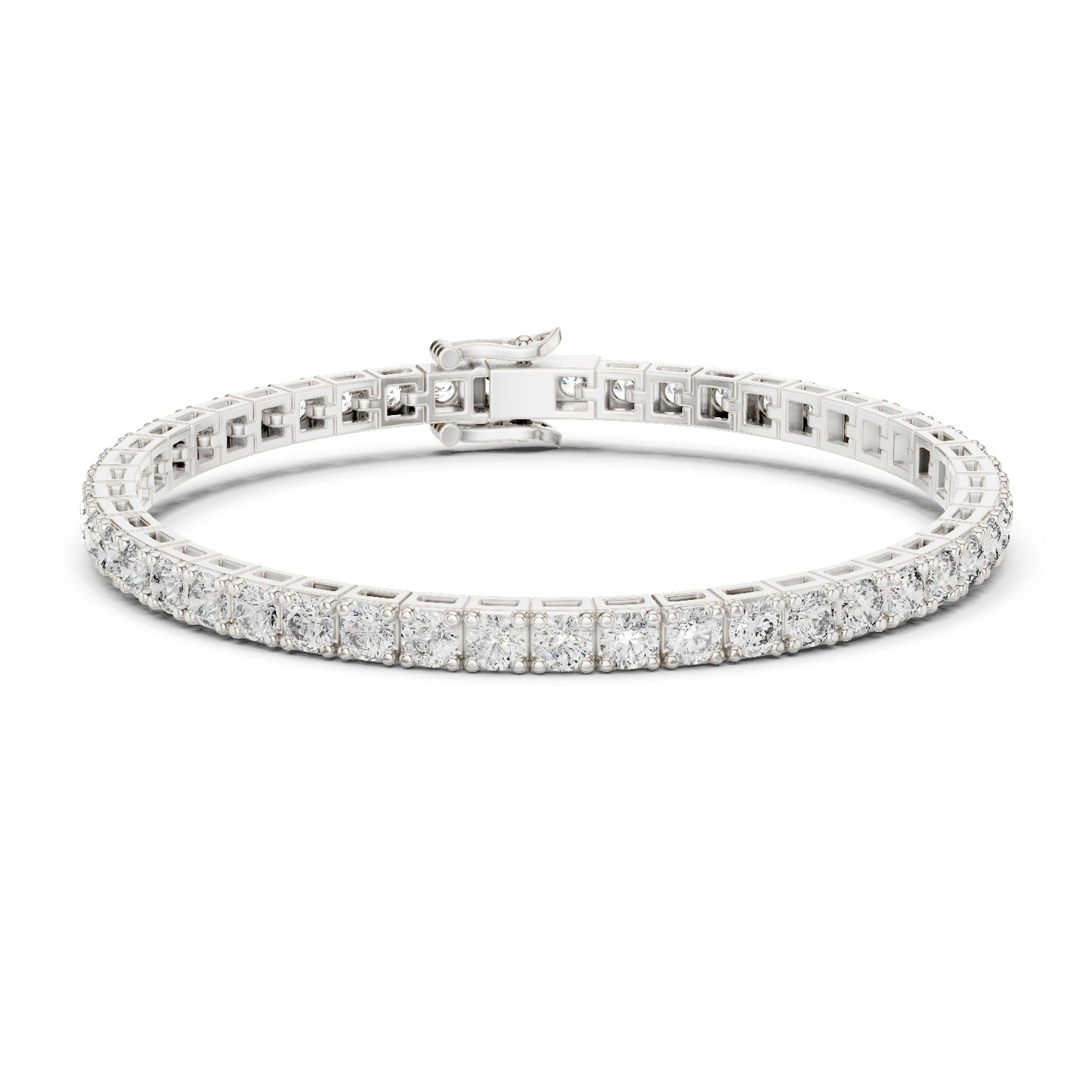18k Rose Gold Round Lab-Grown Diamond Wedding Bracelet for Women | Pure Carat