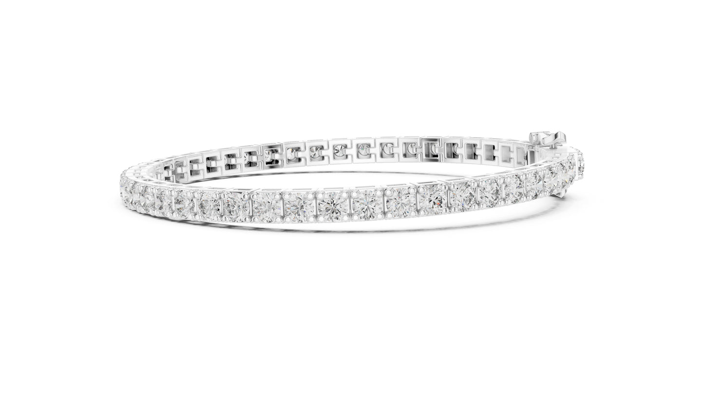 18k Rose Gold Round Lab-Grown Diamond Wedding Bracelet for Women | Pure Carat