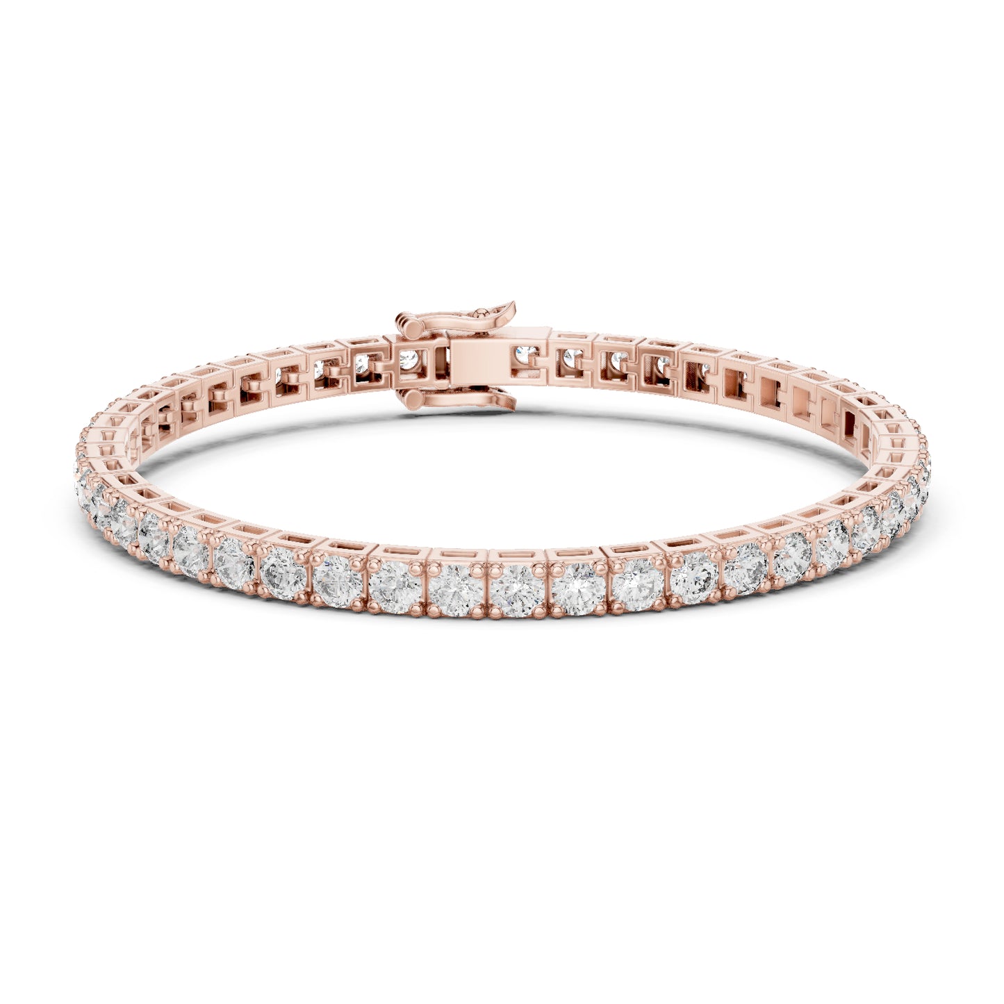 18k Rose Gold Round Lab-Grown Diamond Wedding Bracelet for Women | Pure Carat