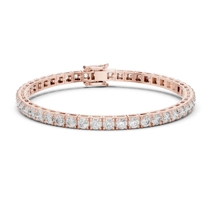 18k Rose Gold Round Lab-Grown Diamond Wedding Bracelet for Women | Pure Carat