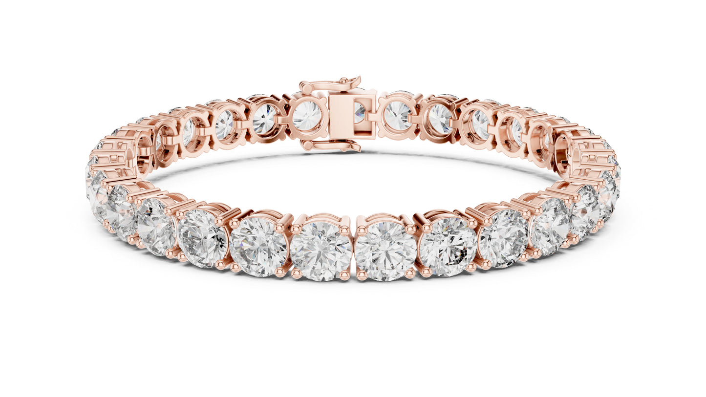 14k White Gold Round Lab-Grown Diamond Everyday Wear Bracelet for Women | Pure Carat