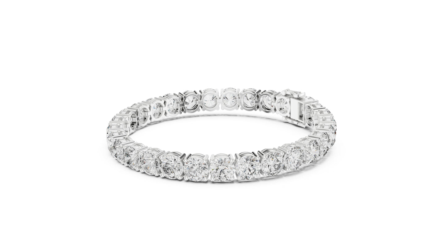 14k White Gold Round Lab-Grown Diamond Everyday Wear Bracelet for Women | Pure Carat