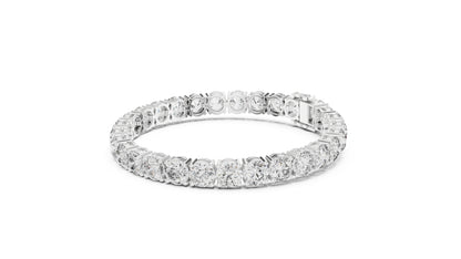 14k White Gold Round Lab-Grown Diamond Everyday Wear Bracelet for Women | Pure Carat