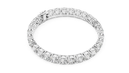 14k White Gold Round Lab-Grown Diamond Everyday Wear Bracelet for Women | Pure Carat