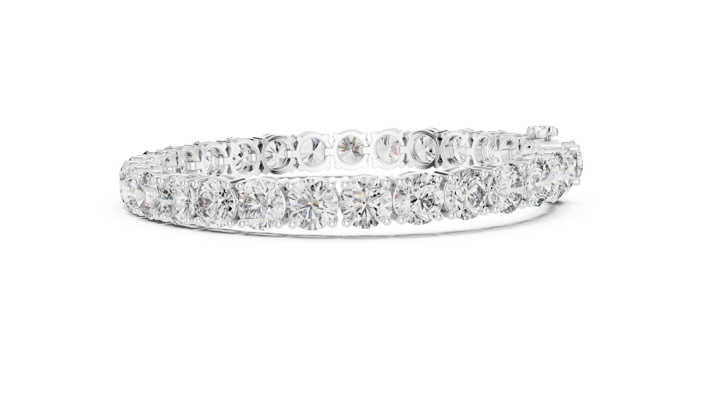 14k White Gold Round Lab-Grown Diamond Everyday Wear Bracelet for Women | Pure Carat