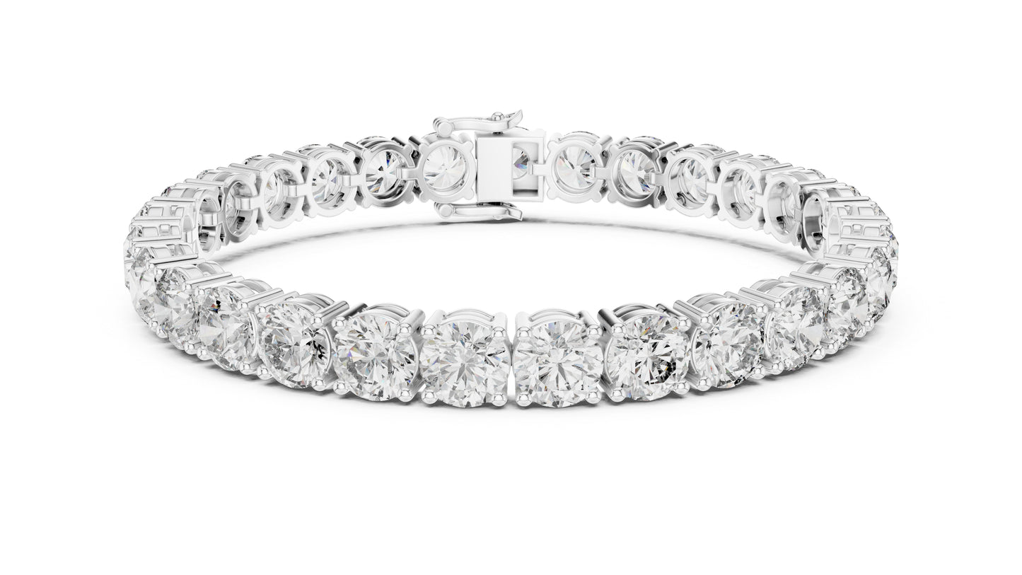 14k White Gold Round Lab-Grown Diamond Everyday Wear Bracelet for Women | Pure Carat