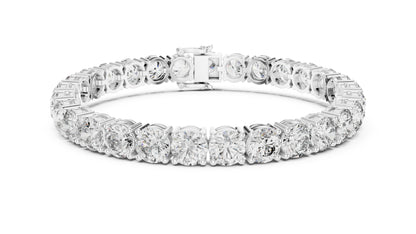 14k White Gold Round Lab-Grown Diamond Everyday Wear Bracelet for Women | Pure Carat