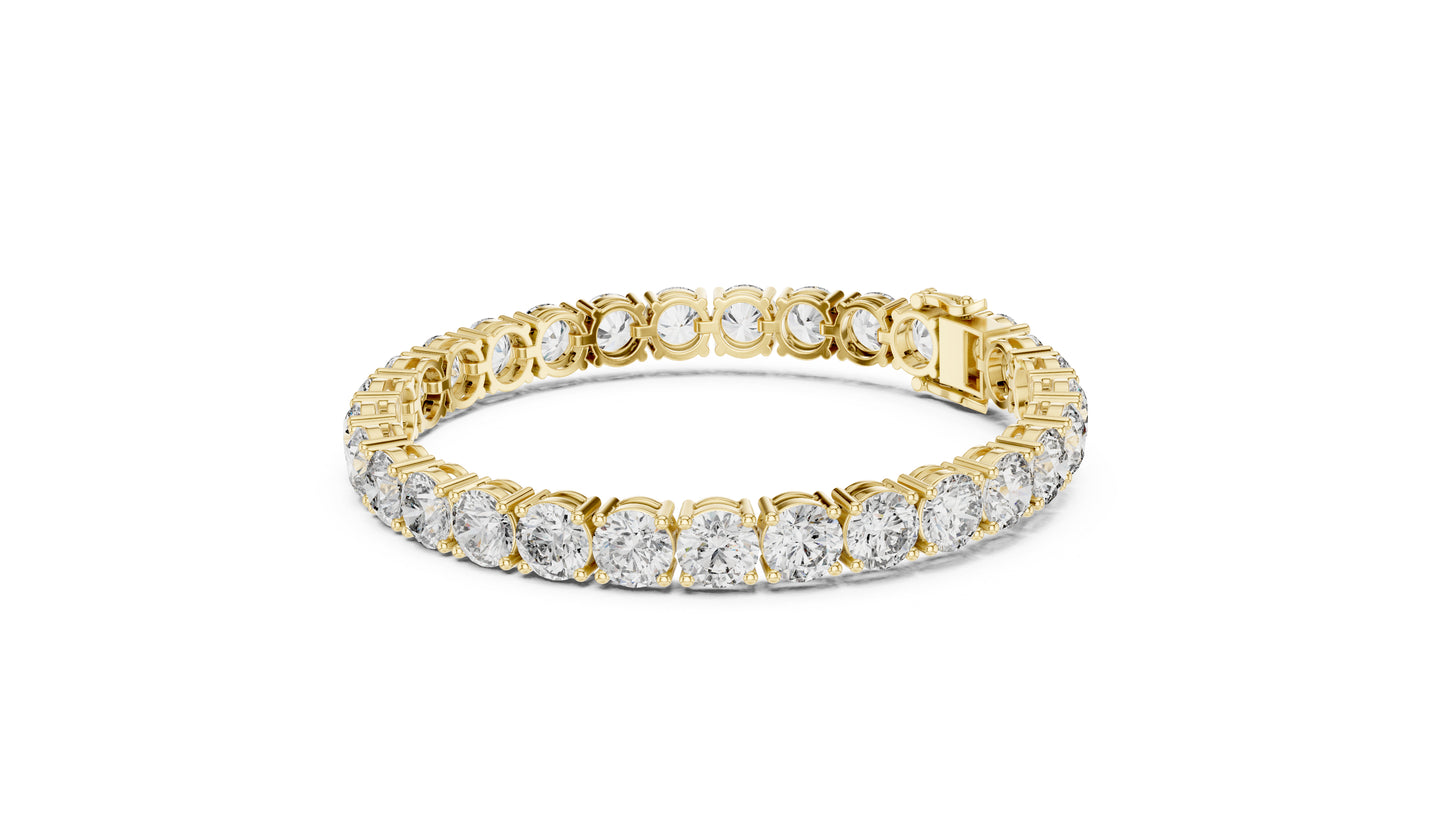 14k White Gold Round Lab-Grown Diamond Everyday Wear Bracelet for Women | Pure Carat