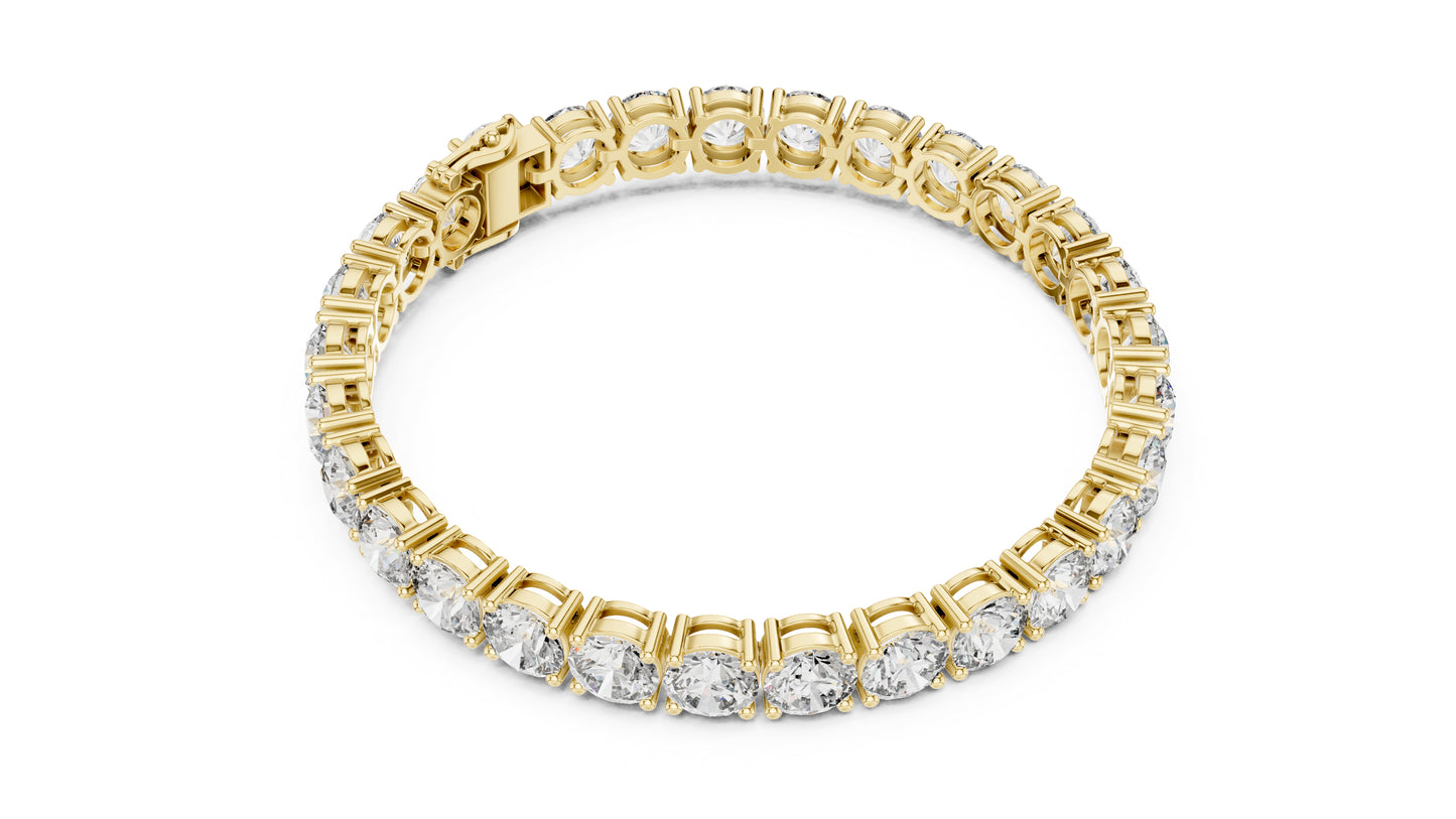 14k White Gold Round Lab-Grown Diamond Everyday Wear Bracelet for Women | Pure Carat