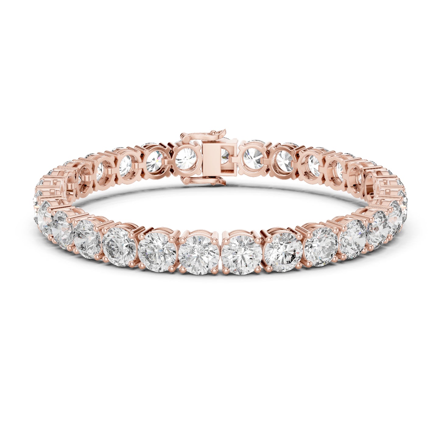 14k White Gold Round Lab-Grown Diamond Everyday Wear Bracelet for Women | Pure Carat