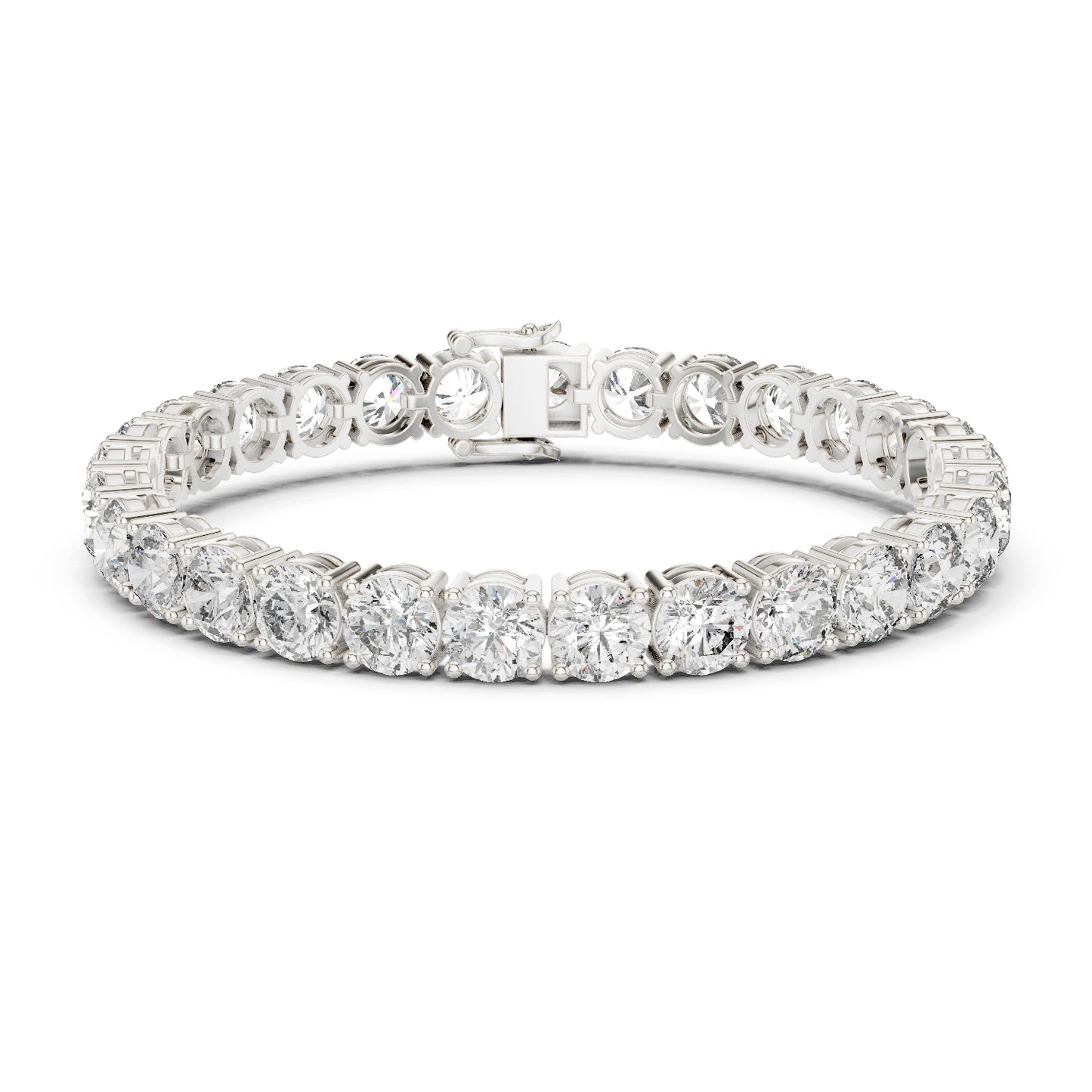 14k White Gold Round Lab-Grown Diamond Everyday Wear Bracelet for Women | Pure Carat
