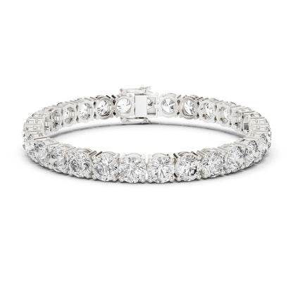 14k White Gold Round Lab-Grown Diamond Everyday Wear Bracelet for Women | Pure Carat